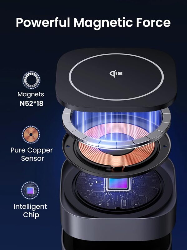 UGREEN 35316 MagFlow 2-in-1 Qi2 Magnetic Foldable Wireless Charging Station for iPhone 12-16 Series AirPods 3/2/Pro - Image 3