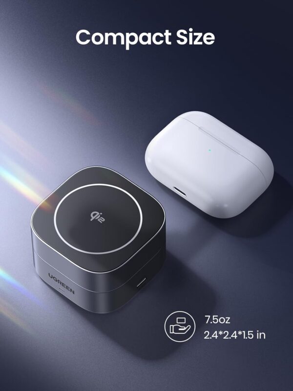 UGREEN 35316 MagFlow 2-in-1 Qi2 Magnetic Foldable Wireless Charging Station for iPhone 12-16 Series AirPods 3/2/Pro - Image 8