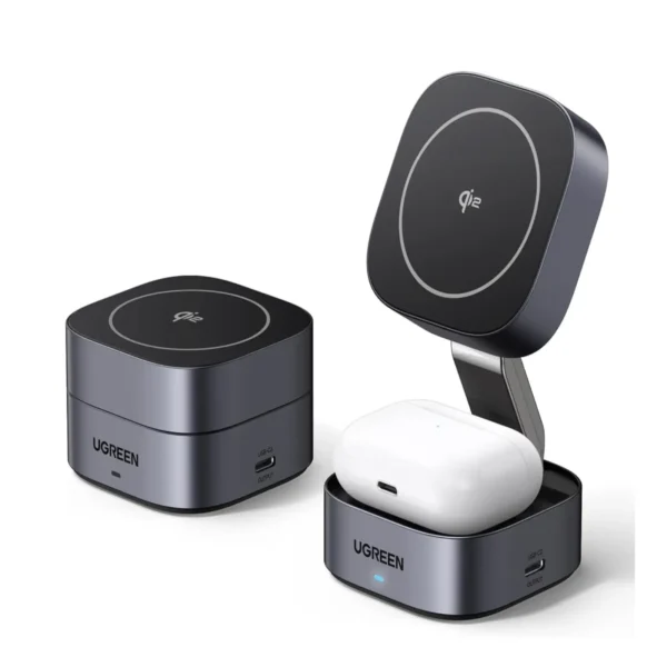 UGREEN 35316 MagFlow 2-in-1 Qi2 Magnetic Foldable Wireless Charging Station