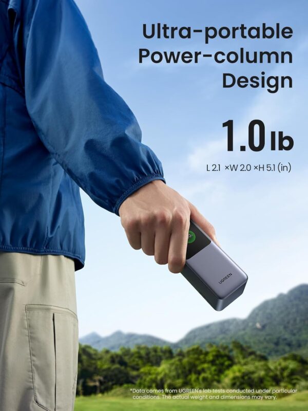 UGREEN 35524 Nexode Power Bank 20000mAh 130W PD Fast Charging 3-Port USB C Battery Pack with TFT Smart Display - Image 6