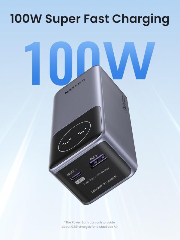 UGREEN 35526 Nexode Power Bank 12000mAh 100W PD PPS Fast Charging Portable Charger Battery Pack - Image 2