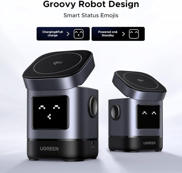 UGREEN 45775 Uno 2-in-1 Qi2 Magnetic Foldable Wireless Charging Station for iPhone 12-16 Series AirPods 3/2/Pro - Image 3