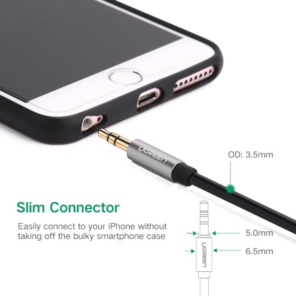 UGREEN 10735 3.5mm Male to Male Audio Cable (2 Meter) Black - Image 4