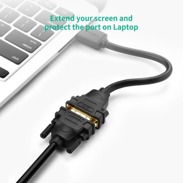 UGREEN 20136 HDMI Male to DVI Female Adapter Cable (0.2 Meter) Black - Image 3