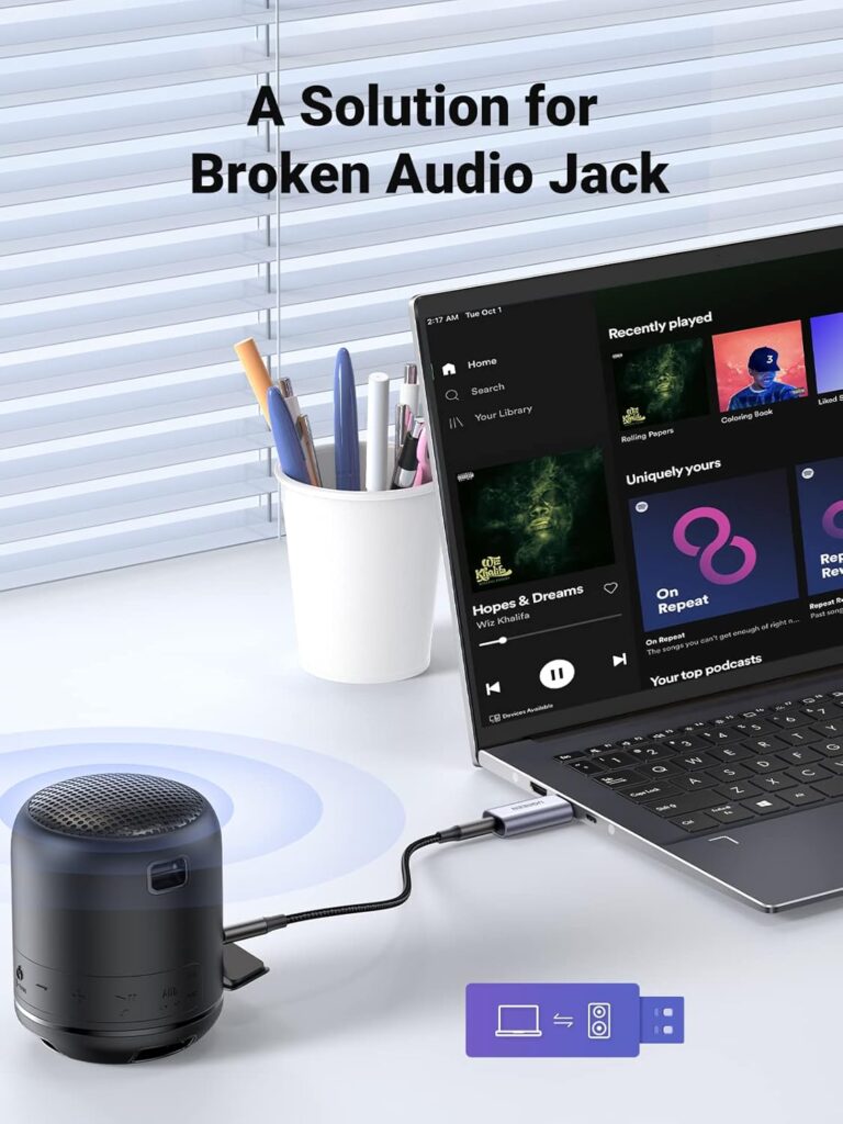 UGREEN 80864 USB A to 3.5mm Audio Jack USB External Sound Card