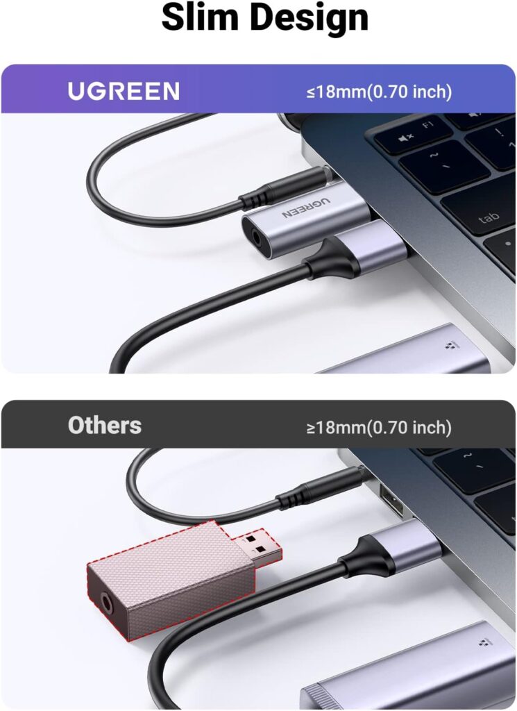 UGREEN 80864 USB A to 3.5mm Audio Jack USB External Sound Card