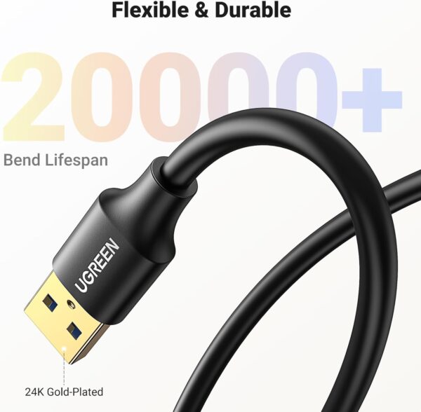 UGREEN 10373 USB 3.0 Extension Cable Male to Female USB Cable (2 Meter) Black - Image 8