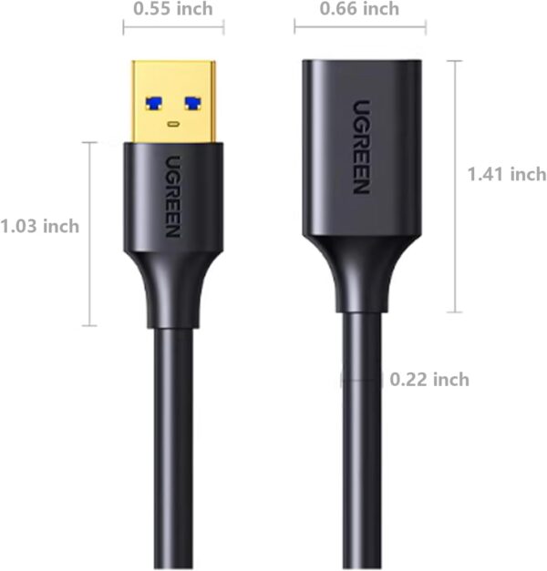 UGREEN 10373 USB 3.0 Extension Cable Male to Female USB Cable (2 Meter) Black - Image 9