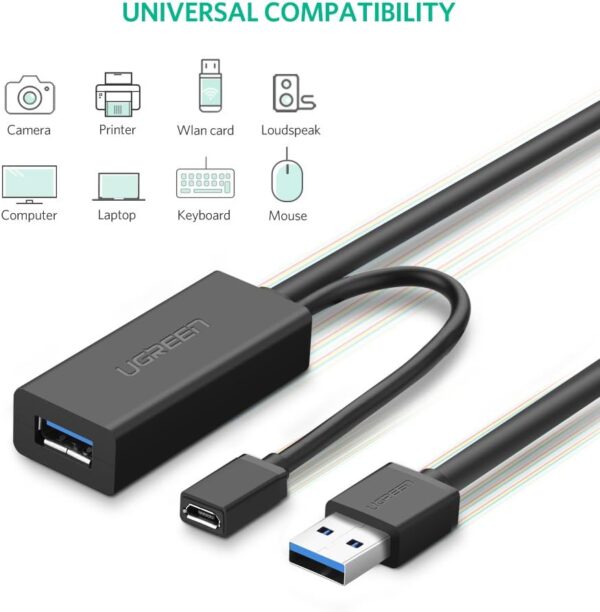 UGREEN 20826 USB 3.0 Extension Cable Male to Female Active Repeater Cable (5 Meters) with Signal Amplifier - Image 6