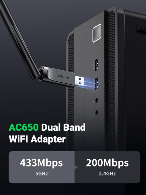 UGREEN 90339 AC650 USB WiFi Adapter for PC Desktop - Image 3
