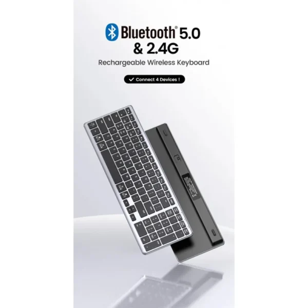 UGREEN 15258 Ultra Slim Wireless Keyboard Bluetooth 5.0 & 2.4G - Image 3