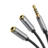 UGREEN 30619 Headphone Splitter 3.5mm 2 Female to 1 Male Mic