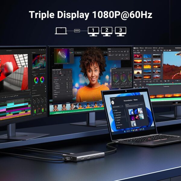 UGREEN 35588 8-in-1 USB C 4K Docking Station Triple Display - Image 3