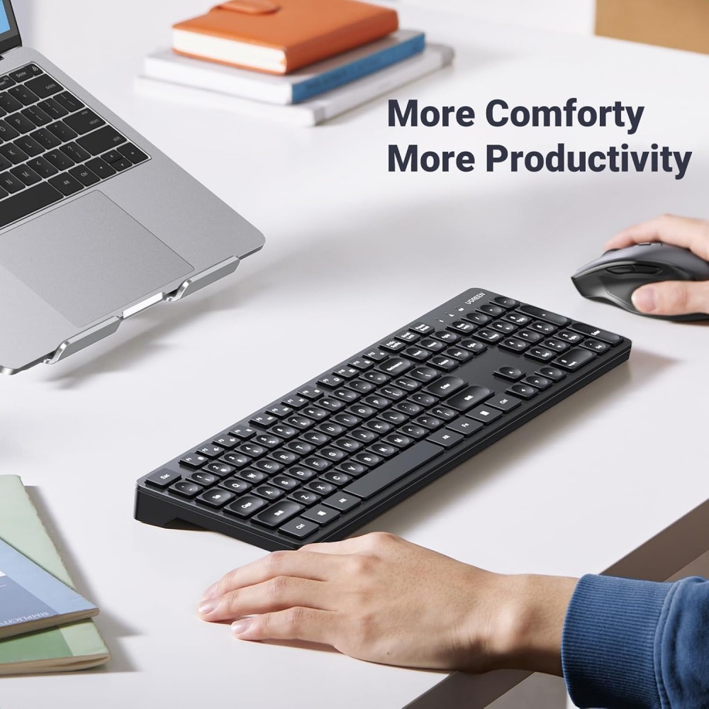 UGREEN 35735 Wireless Membrane Keyboard Full 104-Key Design Durable ABS Build - Image 4