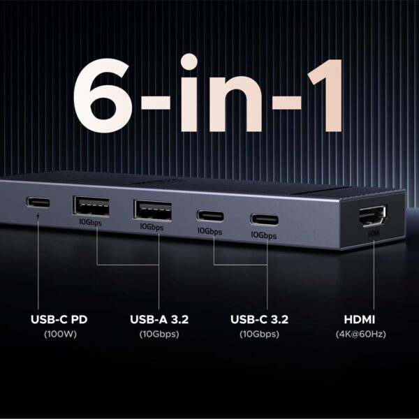 UGREEN 45363 Revodok Pro 6-in-1 USB-C 3.2 Hub 10Gbps - Image 2