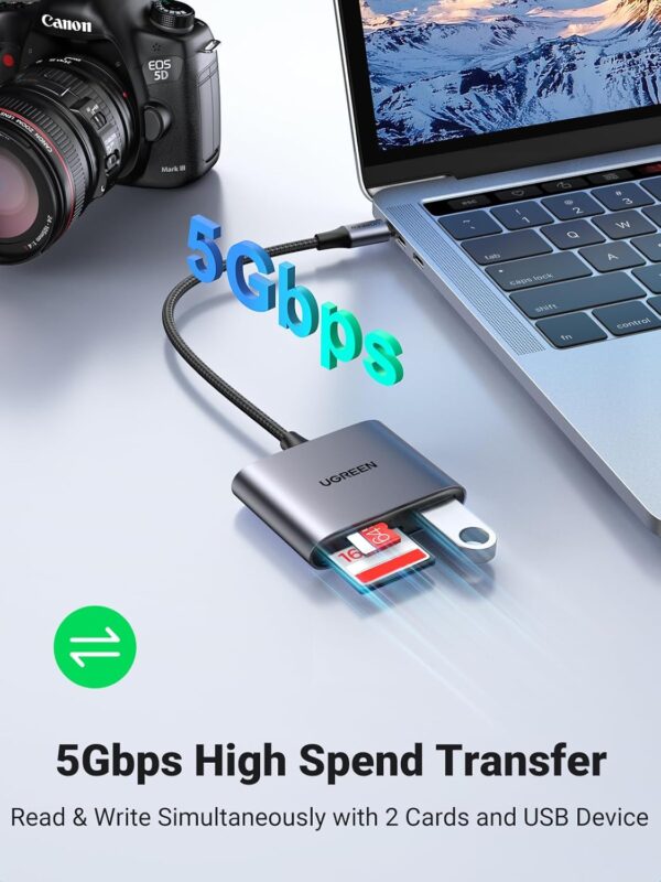 UGREEN 80798 3-in-1 USB C SD Card Reader OTG-Enabled - Image 3