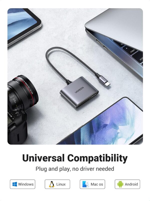 UGREEN 80798 3-in-1 USB C SD Card Reader OTG-Enabled - Image 6