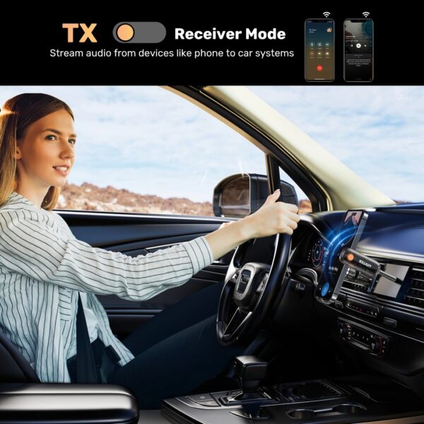 UNITEK 2-in-1 Bluetooth 5.3 Transmitter & Receiver Low Latency, Dual-Device Pairing - Image 5