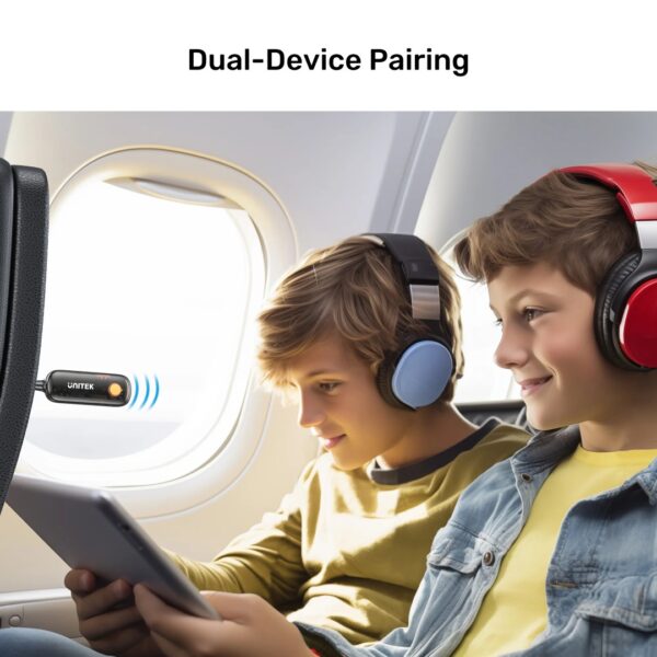 UNITEK 2-in-1 Bluetooth 5.3 Transmitter & Receiver Low Latency, Dual-Device Pairing - Image 7