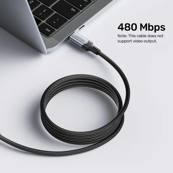 UNITEK 240W USB-C to USB-C PD 3.1 Fast Charging Cable (2 Meter) Nylon Braided - Image 4