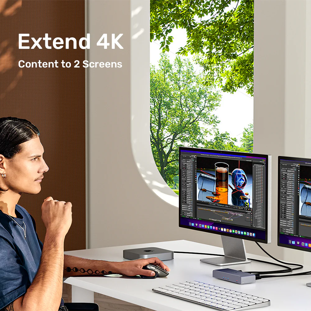 UNITEK HDMI Splitter 1 In 2 Out 4K@30Hz HDCP 1.4 Plug-and-Play - Image 4