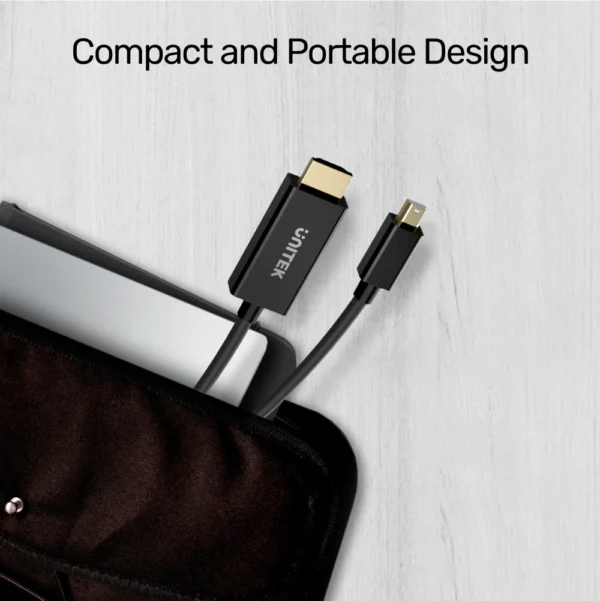 UNITEK 4K 30Hz Mini DisplayPort to HDMI 1.4 Cable Gold-Plated Connectors - Image 2