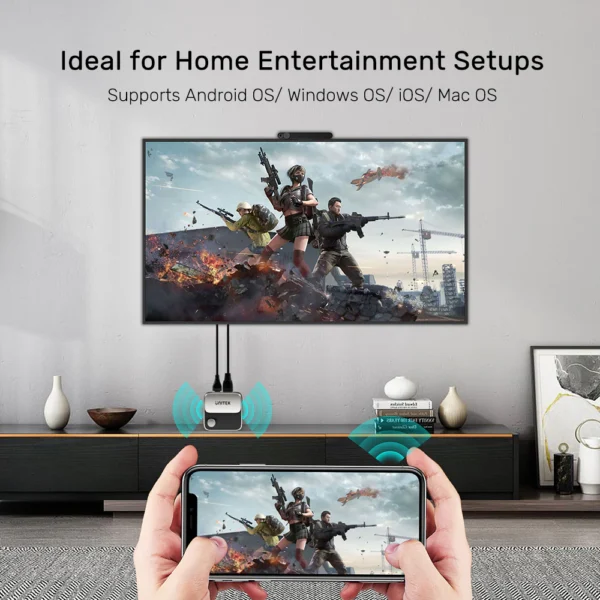 UNITEK 4K Wireless Screen Mirroring Device 4K@60Hz Ultra HD, Plug-and-Play - Image 2