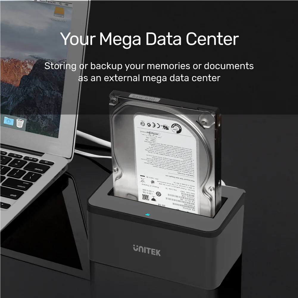 UNITEK USB3.0 to SATA6G Docking Station Supports 2.5"/3.5" HDD/SSD Hot Swappable - Image 3