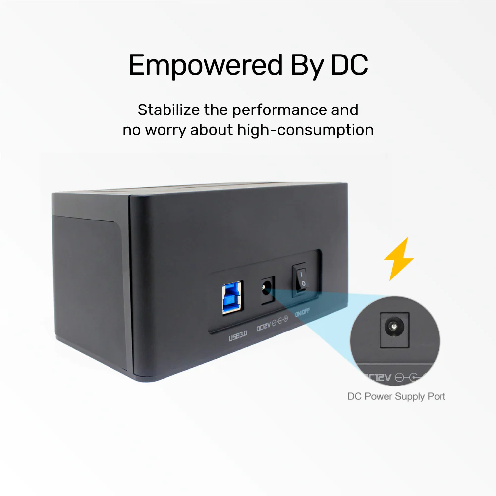 UNITEK USB3.0 to SATA6G Docking Station Supports 2.5"/3.5" HDD/SSD Hot Swappable - Image 2
