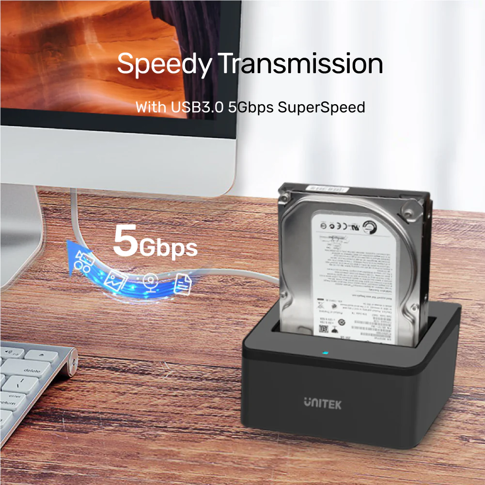 UNITEK USB3.0 to SATA6G Docking Station Supports 2.5"/3.5" HDD/SSD Hot Swappable - Image 4