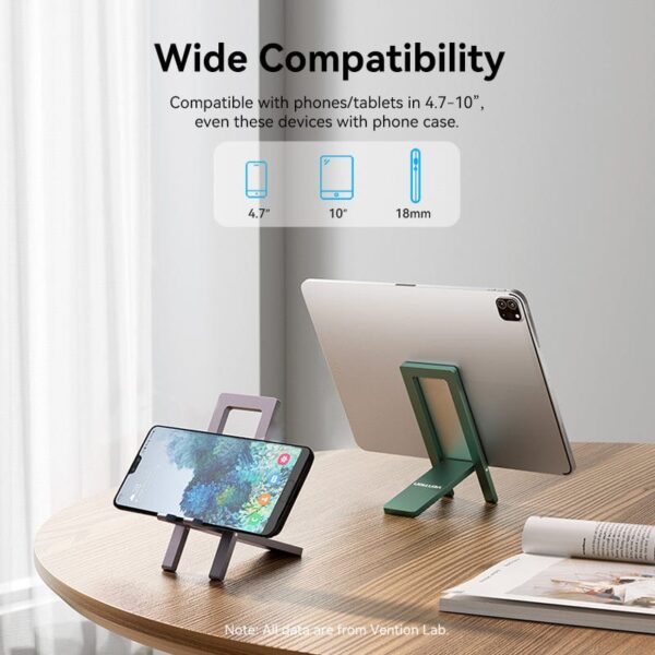 VENTION KCYH0 Portable Phone Stand Ultra-Thin, Foldable Aluminum Alloy (Gray) - Image 9