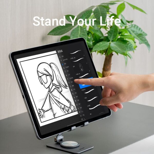 VENTION KSDH0 Articulating Desk Phone Stand 360° Rotatable Aluminum Alloy (Gray) - Image 9