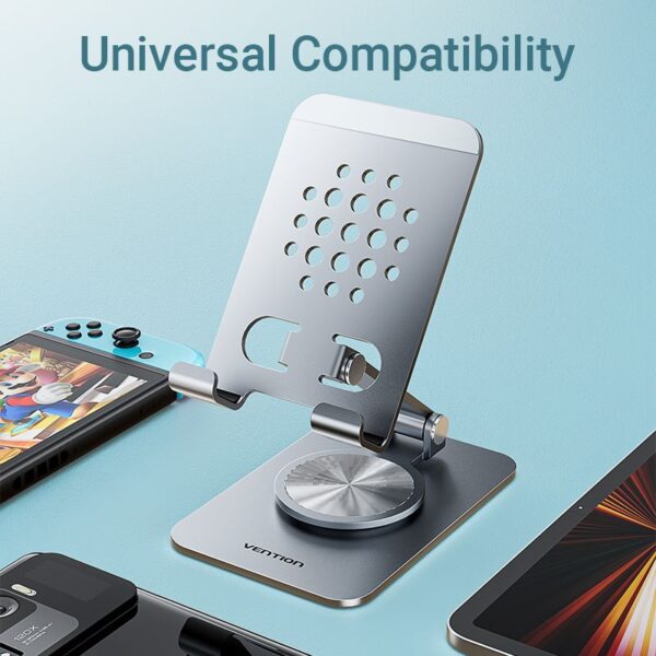 VENTION KSDH0 Articulating Desk Phone Stand 360° Rotatable Aluminum Alloy (Gray) - Image 12