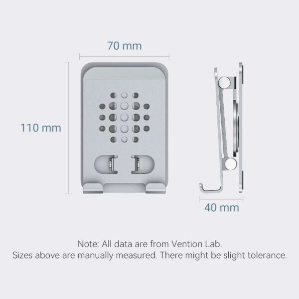 VENTION KSDH0 Articulating Desk Phone Stand 360° Rotatable Aluminum Alloy (Gray) - Image 13