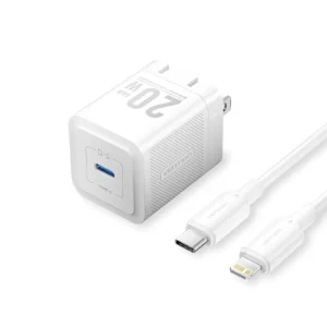 VENTION TZ-FEPW0-US-02 20W GaN Fast Charger White with 1 meter Lightning Cable