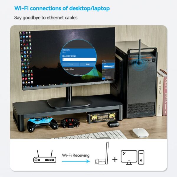 VENTION KDTB0 USB Wi-Fi Adapter 650 Mbps 6dBi High-Gain Antenna - Image 11