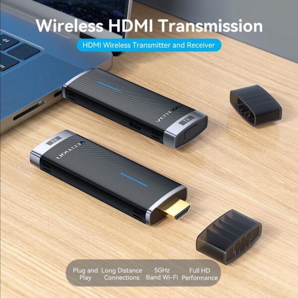 VENTION ADCB0 Wireless HDMI Extender TX and RX 40 Meter Range - Image 2