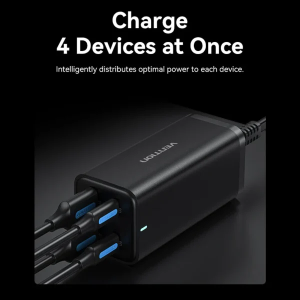 VENTION FBSBG-US 100W Desktop Charger 4-Port USB GaN Charger (US Plug) - Image 11