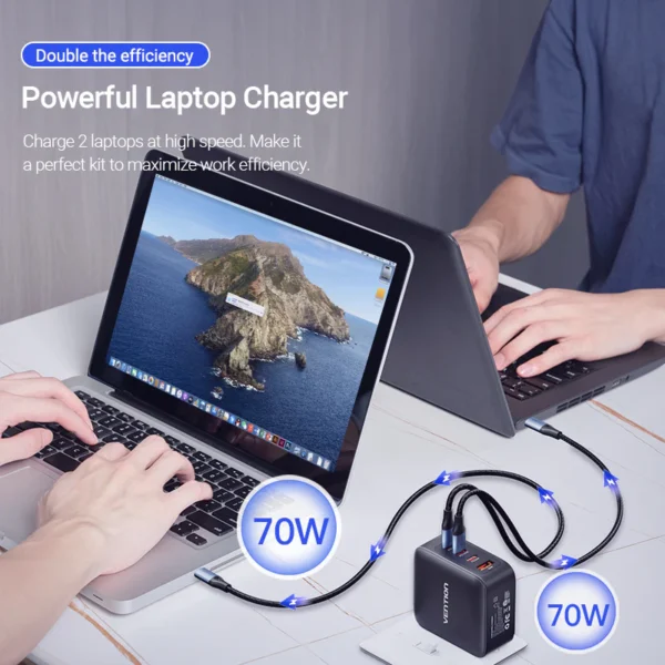 VENTION FEIB0-EU 140W PD3.1 Fast Charging 4-Port USB GaN Charging Kit (EU Plug) - Image 5
