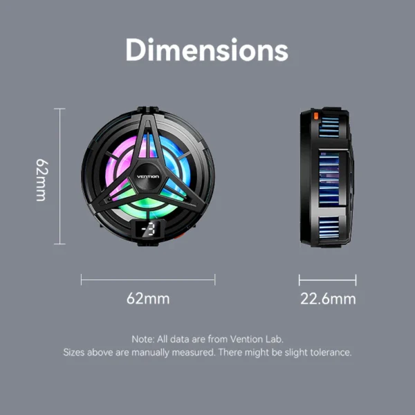 VENTION KQKB0 Magnetic Phone Cooler with 3-Speed Adjustment for iPhone & Android - Image 12