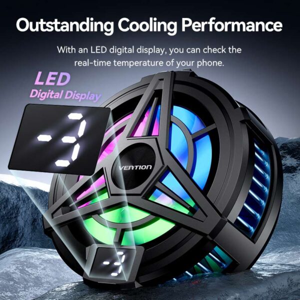 VENTION KQKB0 Magnetic Phone Cooler with 3-Speed Adjustment for iPhone & Android - Image 8