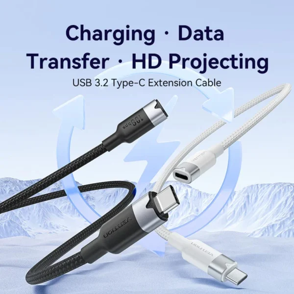 VENTION TRFBD USB 3.2 Gen2 Type-C Extension Cable (0.5 Meter) 10Gbps, 5A, 4K@60Hz - Image 2