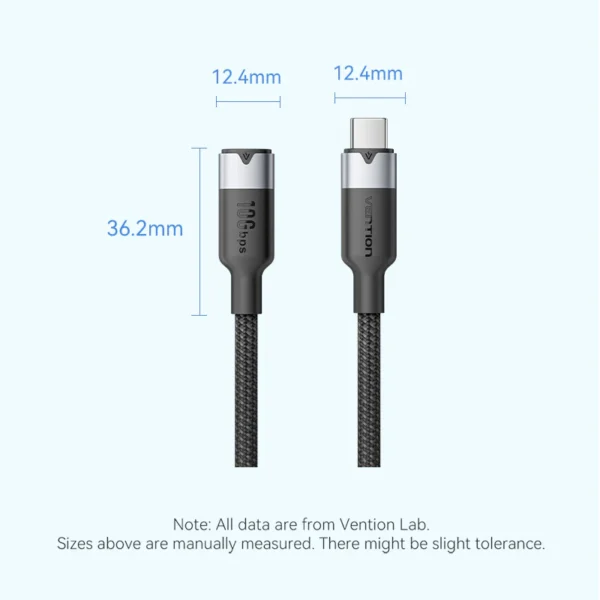 VENTION TRFBD USB 3.2 Gen2 Type-C Extension Cable (0.5 Meter) 10Gbps, 5A, 4K@60Hz - Image 12