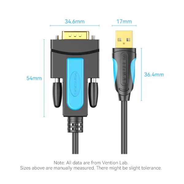 VENTION USB to Serial RS232 DB9 Adapter Cable (2 Meter) Gold Platted Connector - Image 9