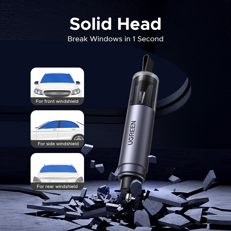 UGREEN 35347 Car Window Breaker & Seatbelt Cutter (Life-Saving Emergency Tool) - Image 4