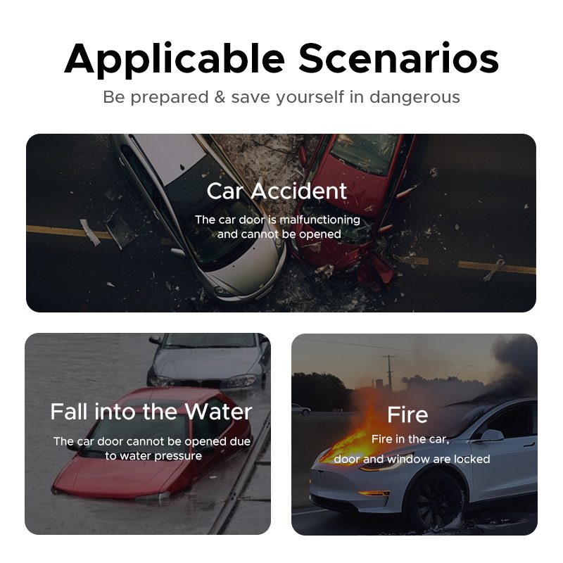 UGREEN 35347 Car Window Breaker & Seatbelt Cutter (Life-Saving Emergency Tool) - Image 7