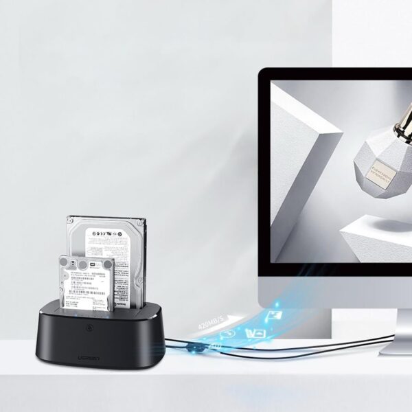 UGREEN 50857 Dual-Bay SATA Docking Station USB 3.0, 28TB Support, Offline Cloning - Image 6
