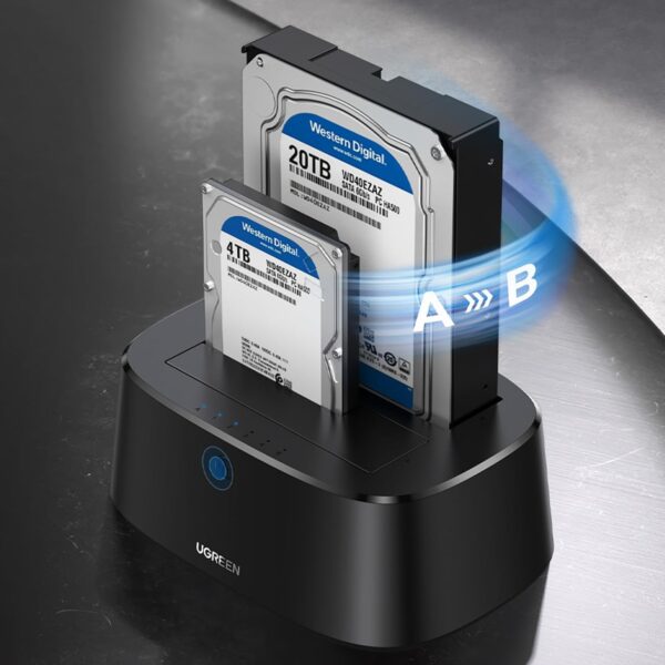 UGREEN 50857 Dual-Bay SATA Docking Station USB 3.0, 28TB Support, Offline Cloning - Image 9