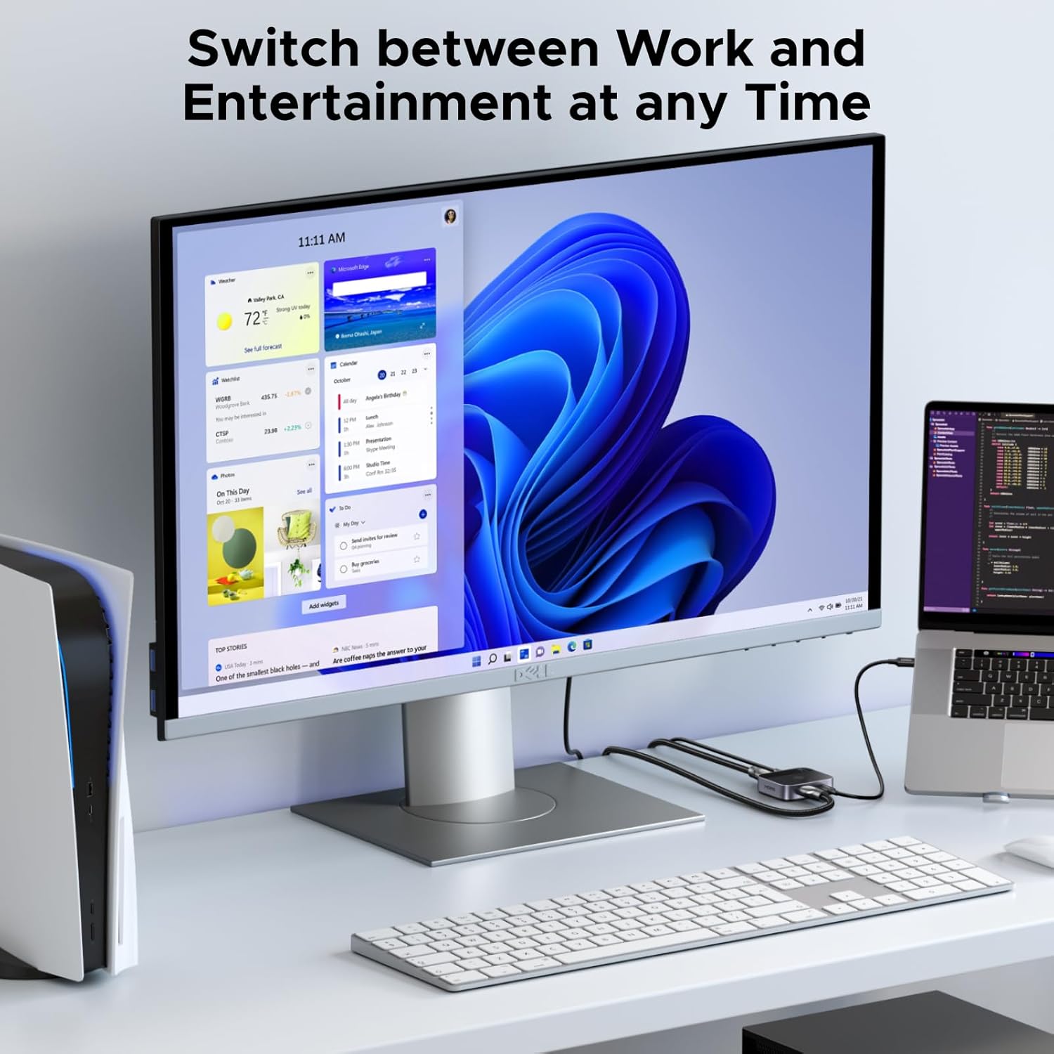 UGREEN 55452 USB-C+HDMI Switch 2-in-1 Out 4K@60Hz Aluminum Switcher for Laptops, MacBook - Image 2