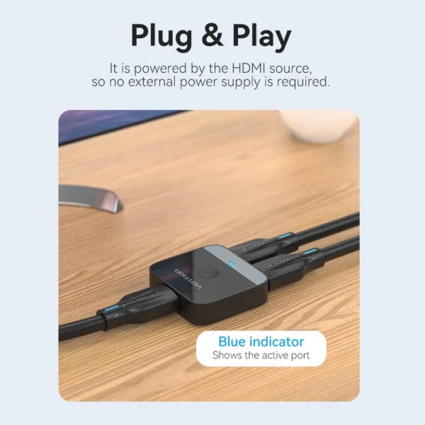 VENTION AKOB0 HDMI 2 In 1 Out 4K@60Hz Bi-Directional HDMI Switcher - Image 8
